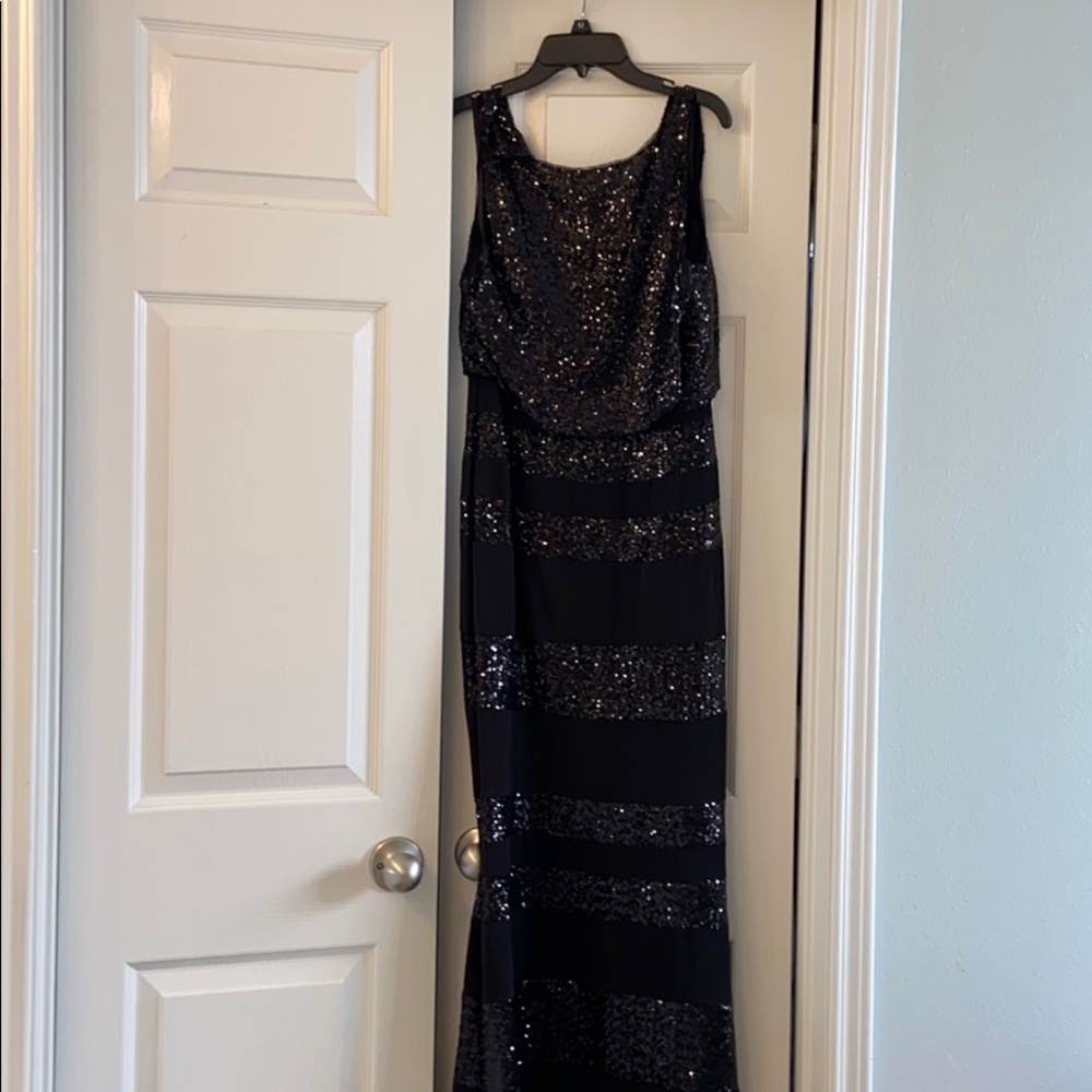 Long Black Sequin dress by Ralph Lauren